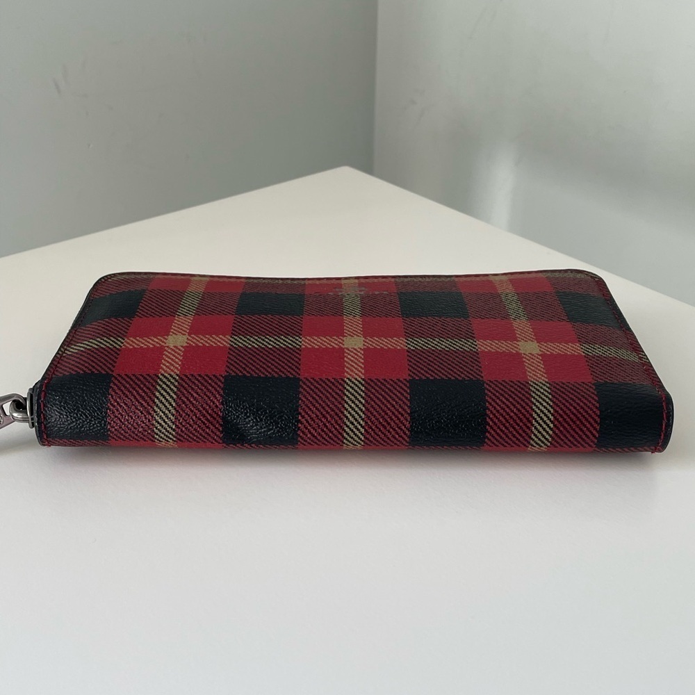 Coach Plaid Medium Zip Wallet - Picture 6 of 9